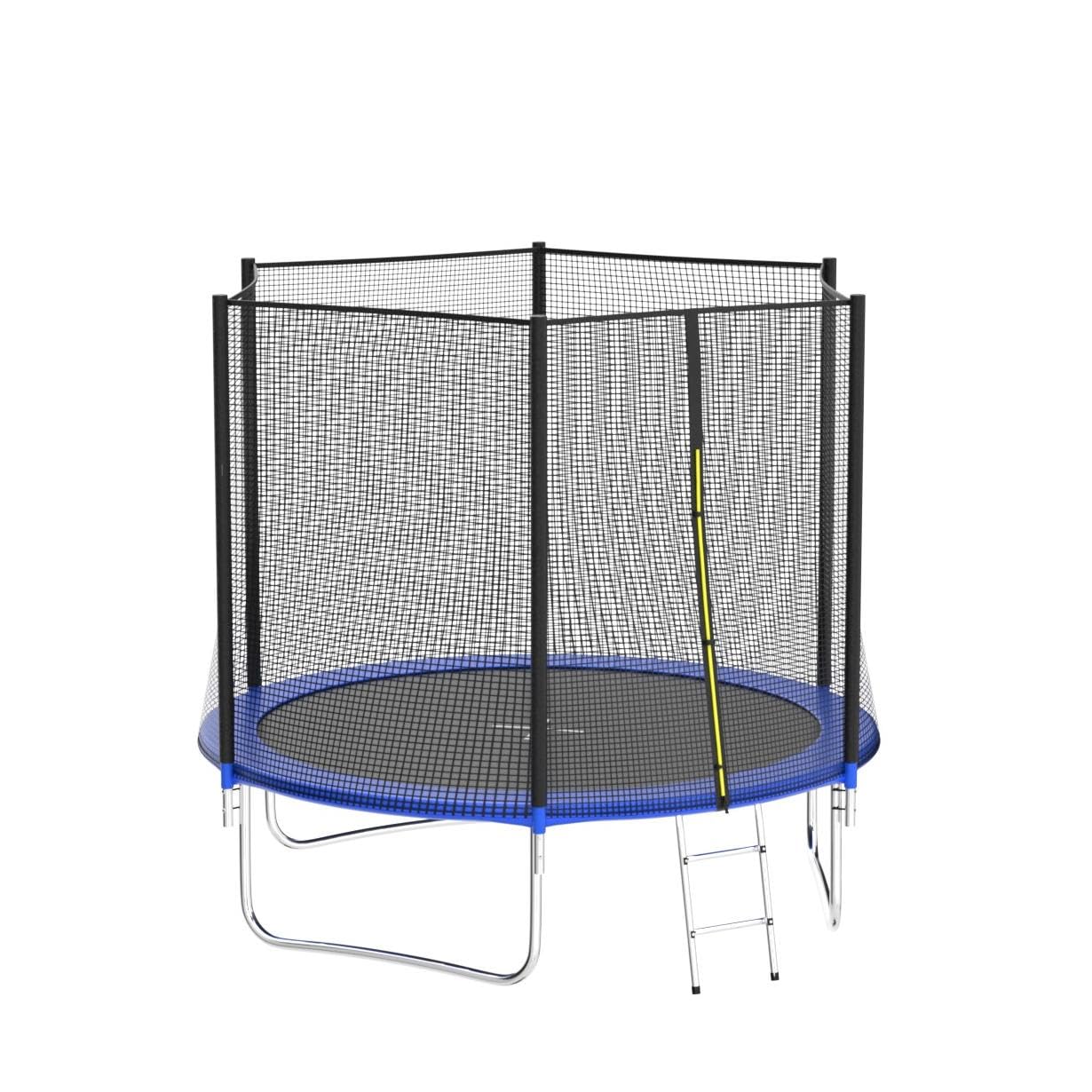 AOTOB 8 FT Trampoline Safety Enclosure Net Combo Bounce Jump for Kids Outdoor with Spring Pad Jump Mat & Ladder