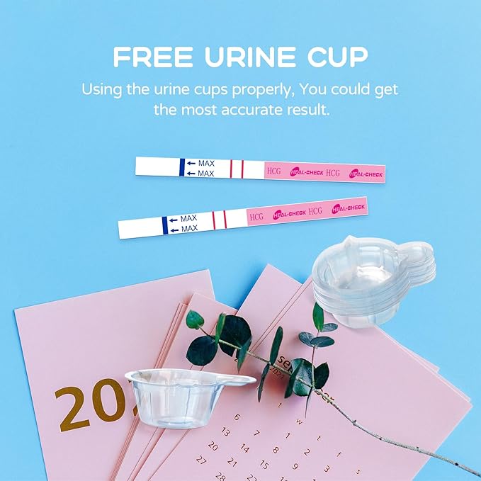 Ovulation Test Strips 50 and Pregnancy Tests 50, HEAL-CHECK Bulk Ovulation Predictor Kit for Women TTC, Over 99% Accuracy, Easy to Use at Home, Individually Wrapped, FSA HSA | 50LH+50HCG+100 Urine Cup