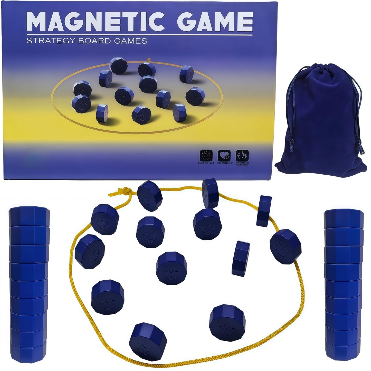 FEELGUY Magnet Chess Game Magnet Game with String for Easter Basket Stuffers Family Games Night, Great Fun Puzzle Strategy Games for Family & Party, Camping Tops, Game Collections