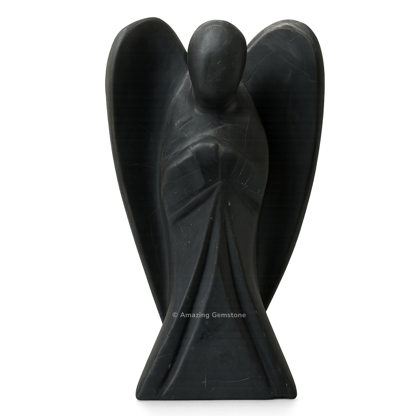 Amazing Gemstone Shungite Angel - Shungite Crystal Angel and Pocket Guardian Angel Crystal Figurines (3 Inches)