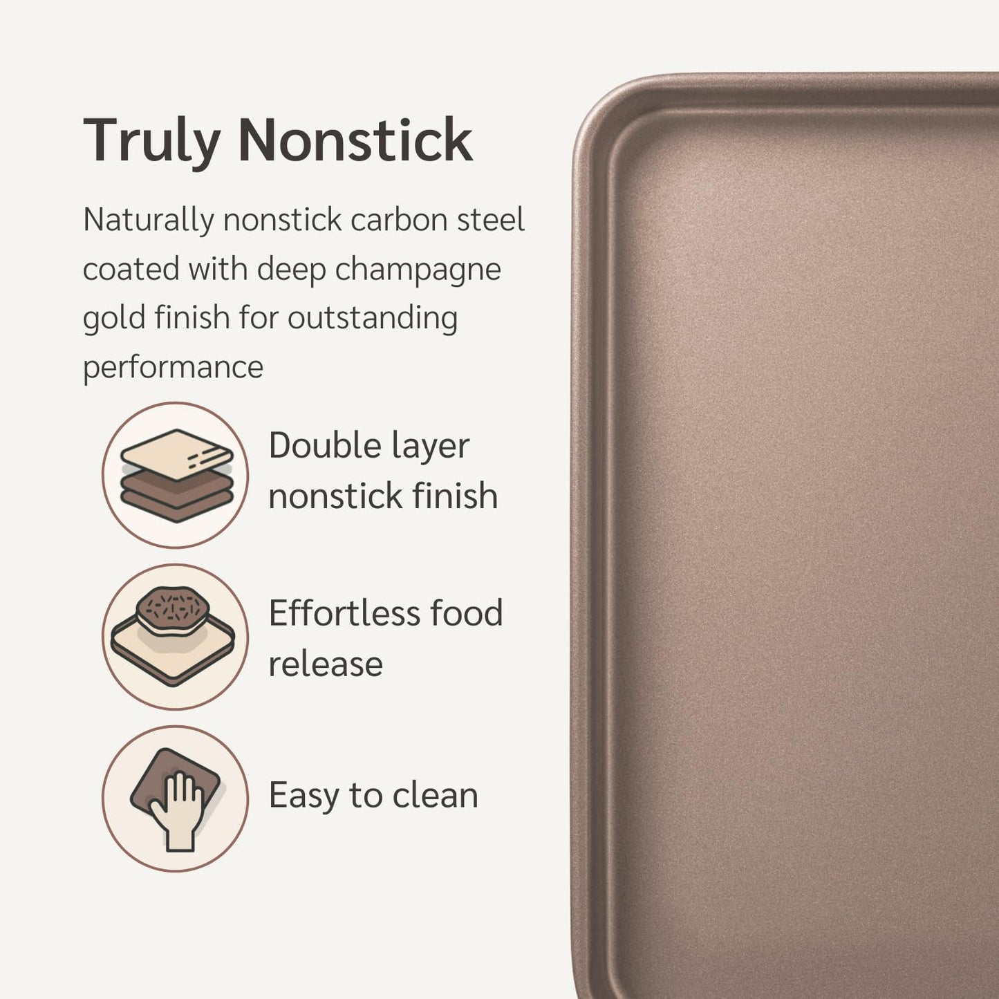 HAPPIELS Premium PFOA free Nonstick Baking Pans Bundle of 4 items: 13 x 18 inch Half Baking Sheet Set of 2, 5 x 9 inch Loaf Bread Pan, 9 x 13 inches Cake Baking Pan