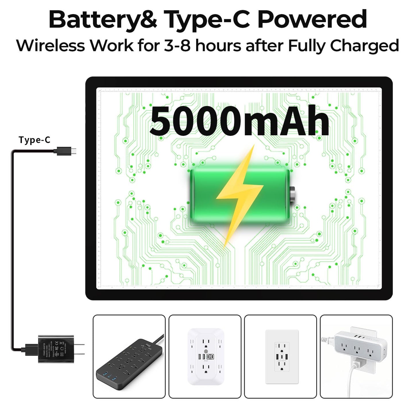 Zocelight Rechargeable A2 Light Pad 25.2" x 18.4",Magnetic Light Board for Diamond Painting,Physical Buttons,US Adapter,3 Colors,Stepless Dimming Light Box for Tracing, Light Table Sketching,Drawing