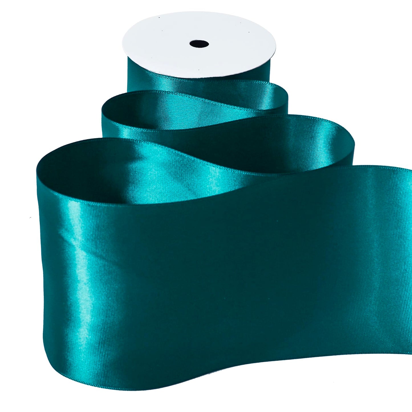 Ribest Teal Double Faced Satin Ribbon, 4 Inch 5 Yard Ribbon for Crafts Gift Wrapping Bows Wedding Party Decoration Bouquet