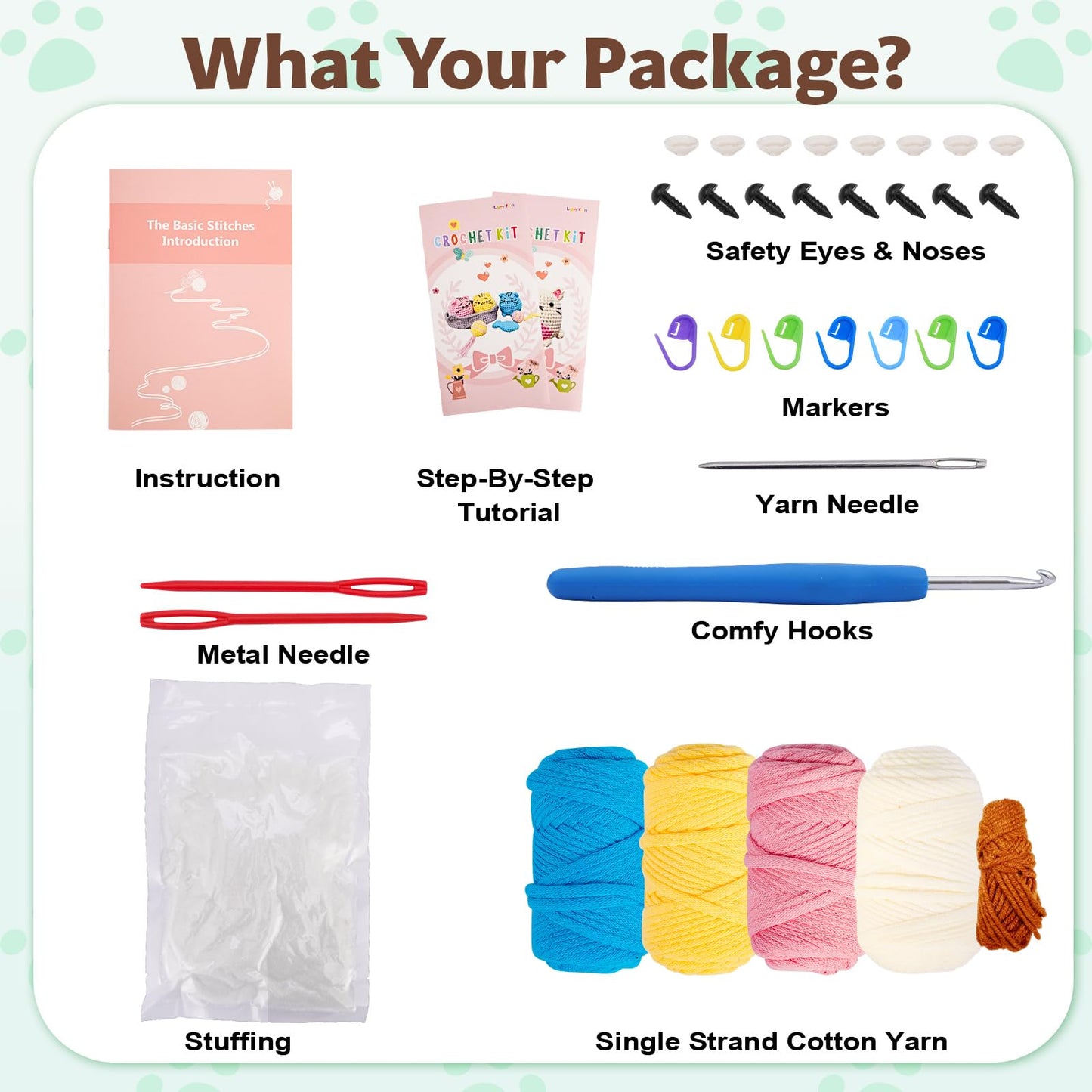 Crochet Kit for Beginners - Learn to Crochet 4 Adorable Cat Amigurumi with Step-by-Step Video Tutorial and Easy Peasy Yarn, Complete Starter Kit for Adults Kids, DIY Craft Gift for Birthday Christmas