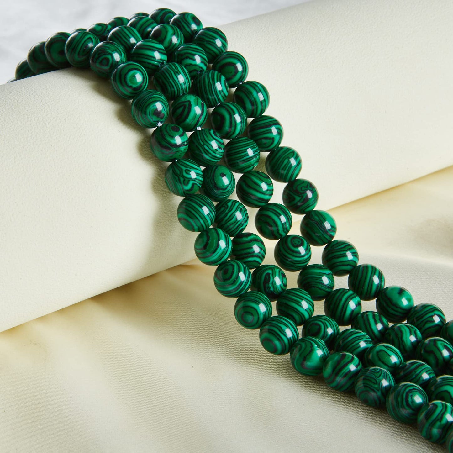60pcs 6mm Malachite Beads Natural Gemstone Beads Round Loose Beads for Jewelry Making