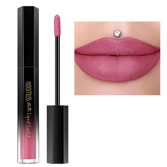 Pink Lipstick Long Lasting Matte Liquid Lipsticks for Women Non Transfer Smudgeproof Smooth and Easy to Appy Cruelty Free Lip Color, M65 Rose Pink