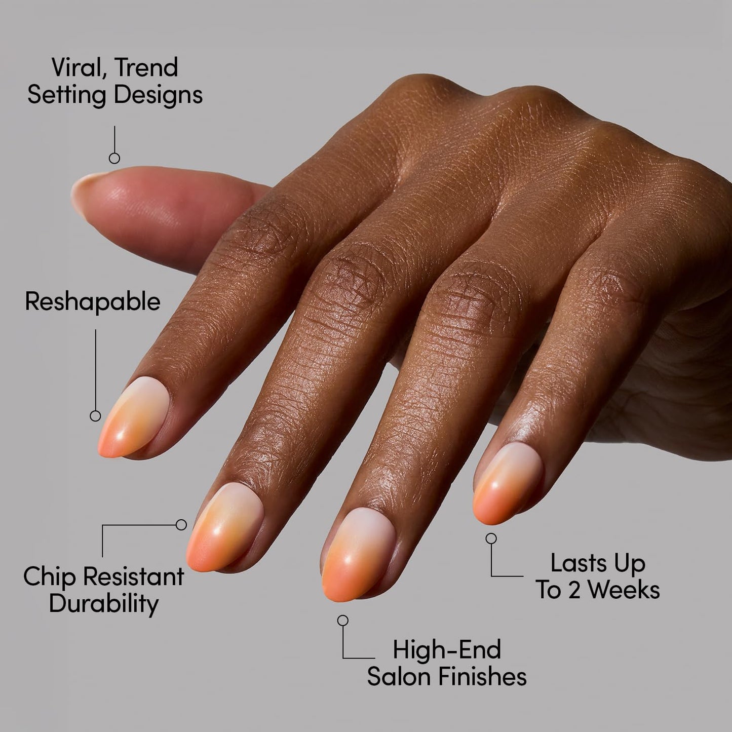 Glamnetic Press On Nails - Candy Corn | Short Oval Fake Nails with Ombre Design and Glazed Finish, Salon Quality Halloween Nails | 15 Sizes - 30 Nail Kit with Glue