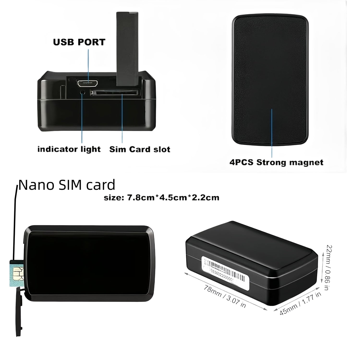 4G GPS Tracker with Strong Magnet, 4000mAh Long Battery Life (20-30 Days) IP65 Waterproof, Real-Time Tracking Geo-Fence Vibration Alarm, GPS Tracker for Vehicles Kids Seniors Pets Assets