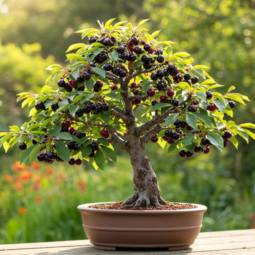Black Cherry Bonsai Tree for Growing - 1 Year Seedling - Ready to Plant (1 Seedling)