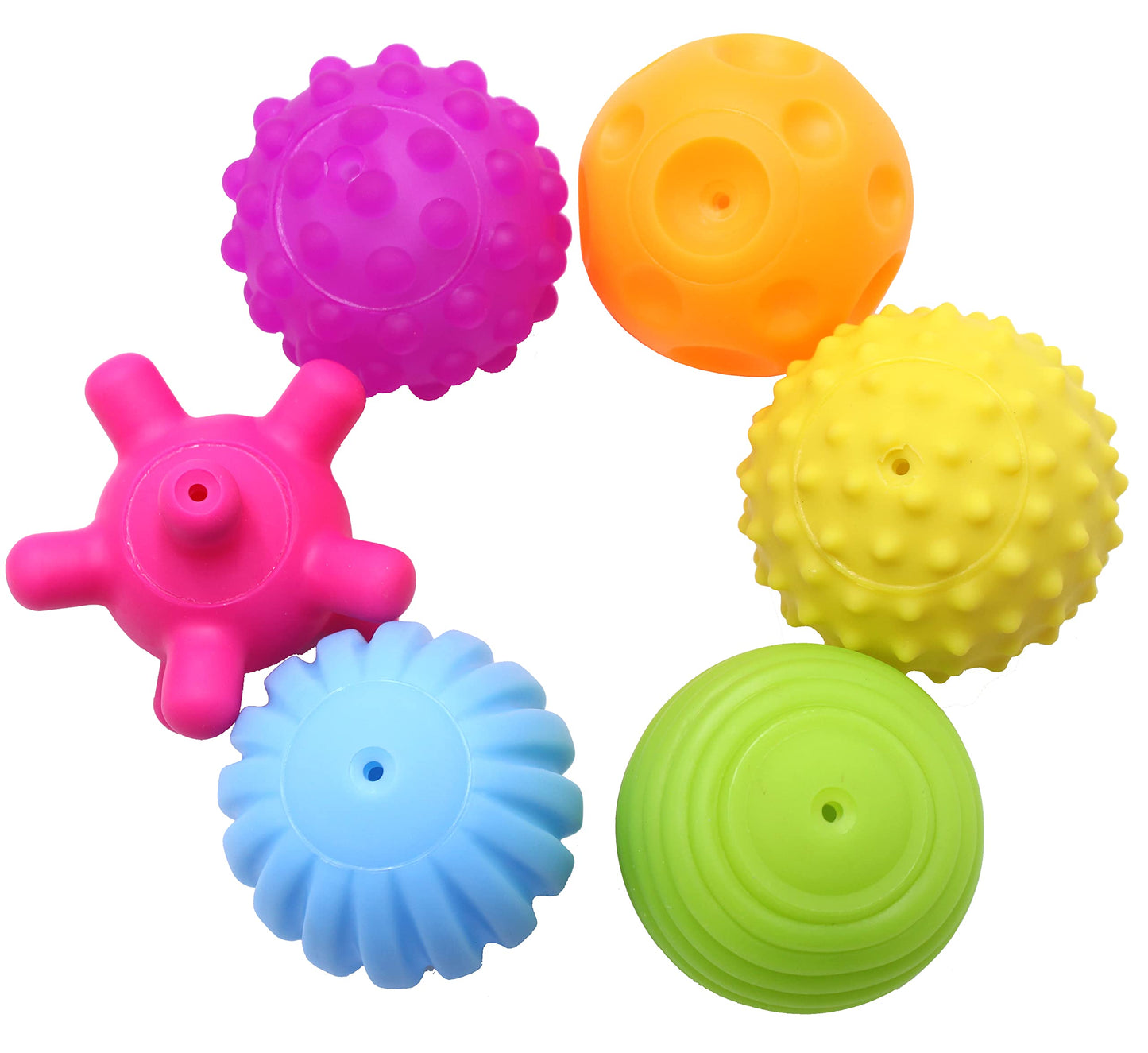 FIVOENDAR 6 Pack Sensory Balls for Kids, Soft & Textured Massage Balls Set Develops Kid's Tactile Senses
