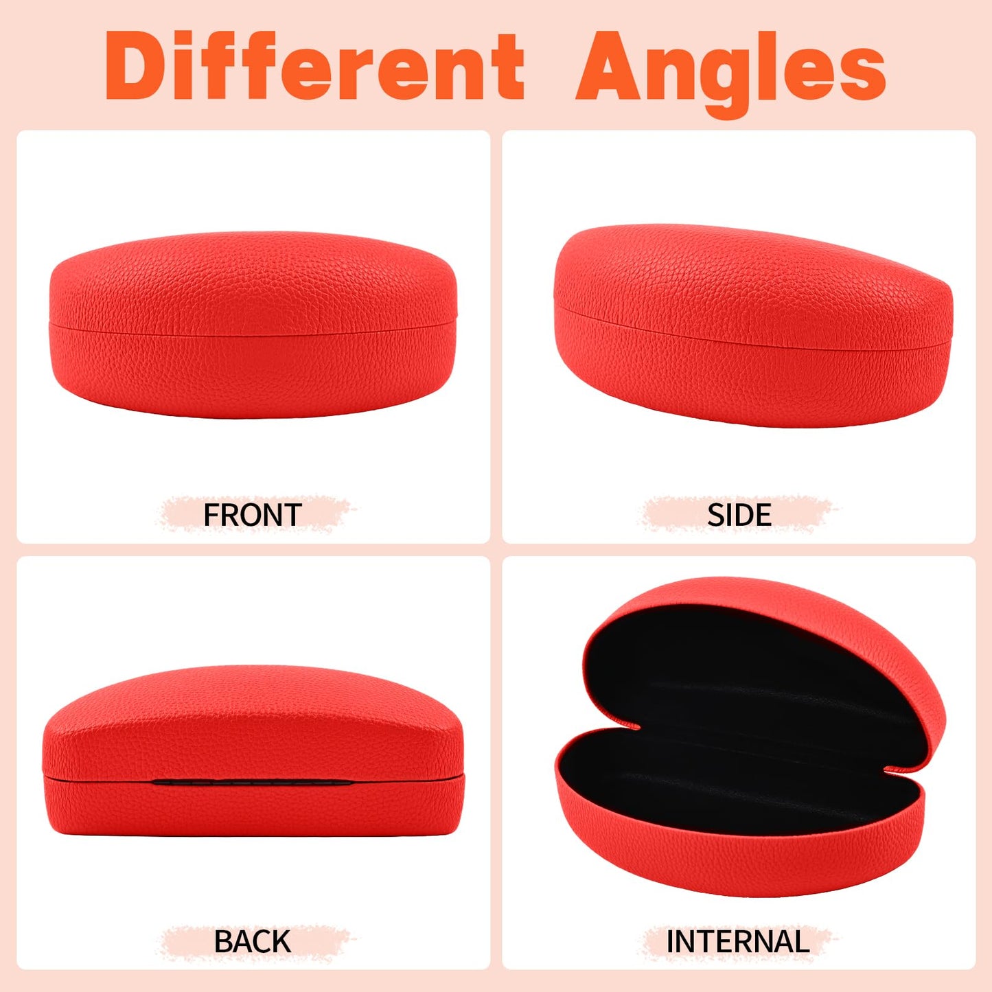 CHZZMS 2 PACK Large Hard Shell Sunglasses Case, Protective Case For Sunglasses and Eyeglasses (orange+red)