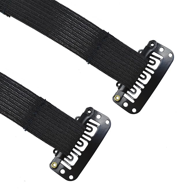 4 Pcs Facelift Bands with Clips Invisible Face Stretching Lifting Strap Adjustable Elastic Band Face Slimming Band (11cm Black Single Bands)