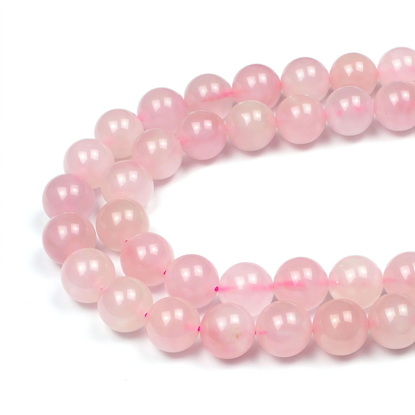 MJDCB 7A Pure Natural Rose Quartz Beads Round Loose Beads for Jewelry Making DIY Bracelet 15" (10mm)