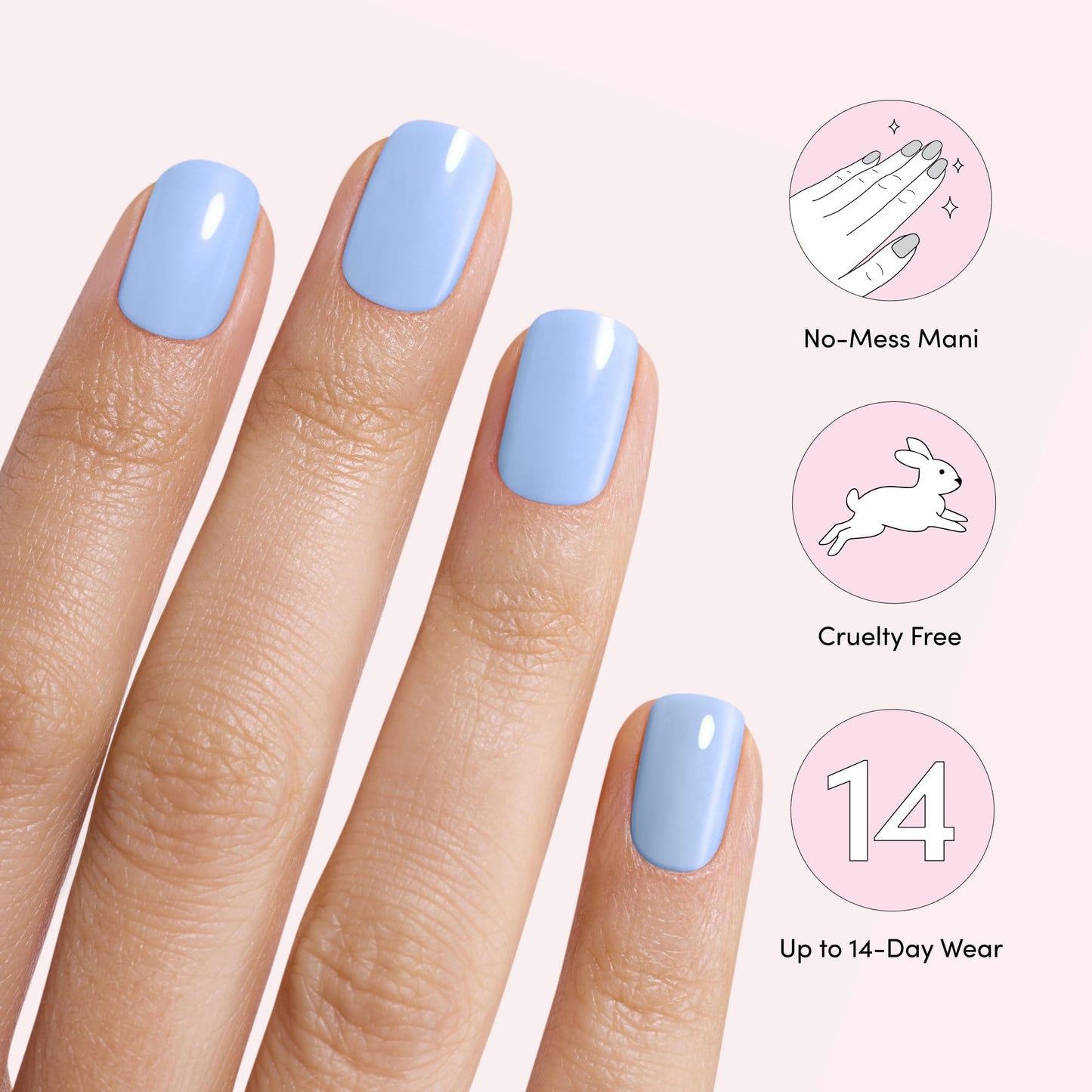 Dashing Diva Gloss Nail Strips Bundle - The Blue Sky Collection - Birdie & Parfait - UV Free, Chip Resistant, Long Lasting Gel Stickers - Contains 2 Sets