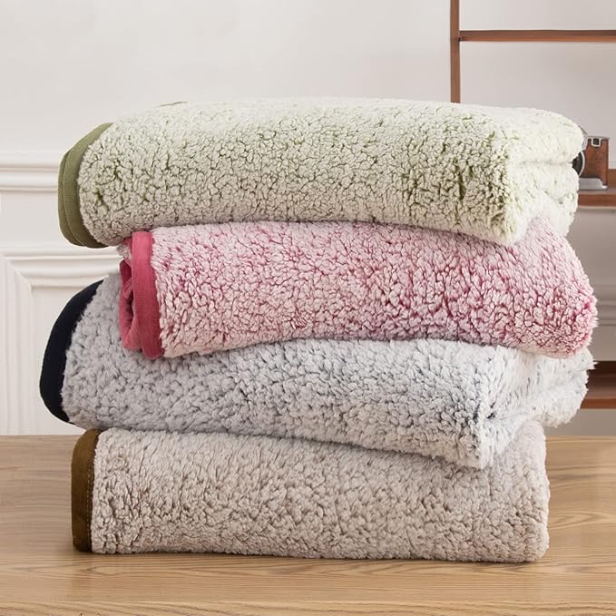 EMME Fuzzy Blanket Soft Fleece Throw Blankets for Women, Fluffy Sherpa Throws(Plush Navy,90"x90")