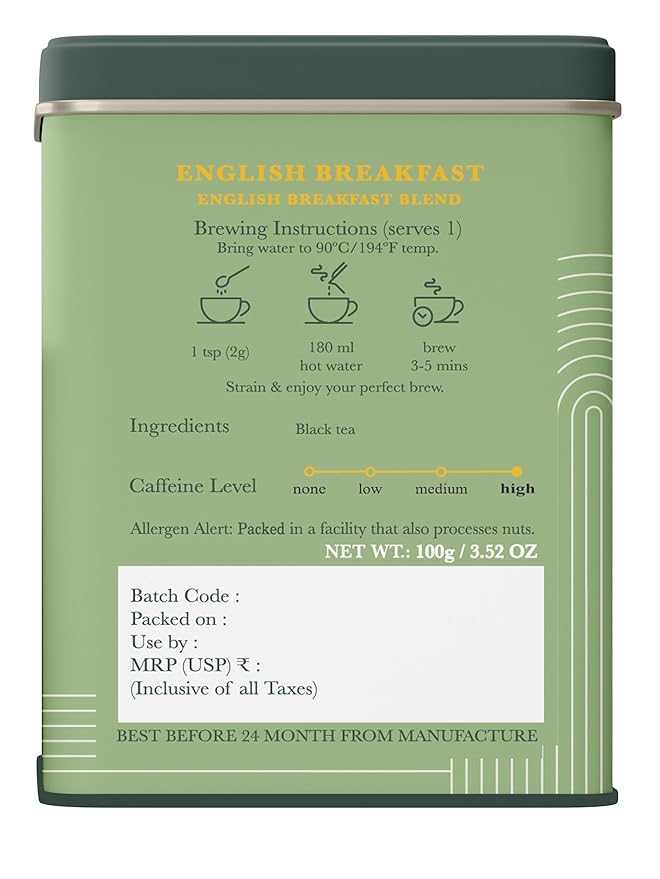 Luxmi Estates - Tale of Two Estates - Organic English Breakfast Tea - Loose Leaf - 100g (50 Cups) | Made with Organic Darjeeling & Assam Tea from India | Smooth, Flavorful, Robust and Caffeinated
