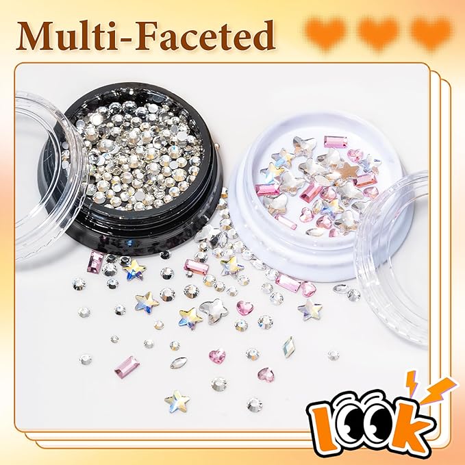 WATRZ 260 Teeth Gem Kit,Tooth Gems for Teeth DIY Crystals 7 Shapes with 200 Round Crystals Multicolor Butterfly Love for Girls Harmless