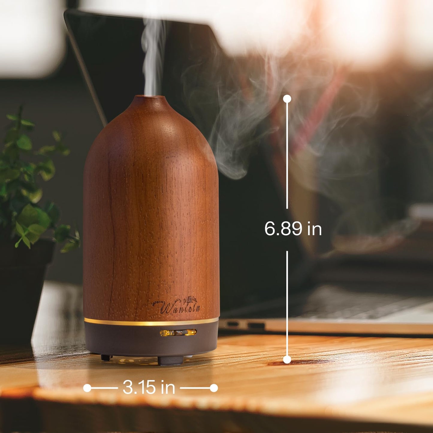 Wanlola 120ml Wood Essential Oil Diffuse - Oil Diffuser for a Pleasant Indoor Atmosphere -Aromatherapy Diffusers for Home or Office