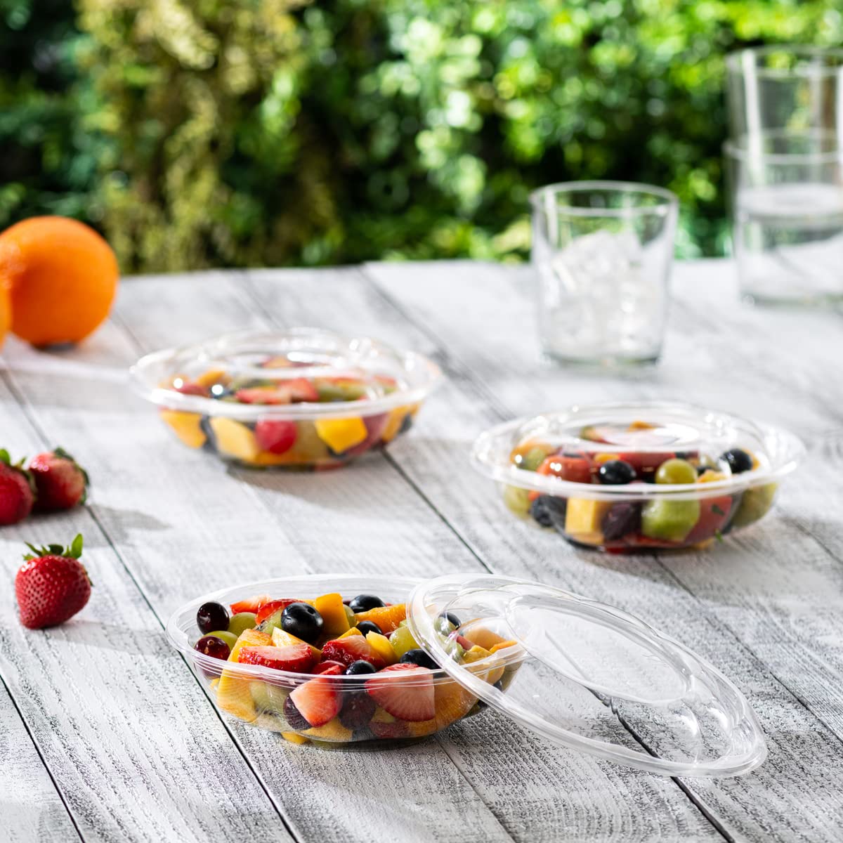 GUSTO [18 oz. - 50 Count Clear Plastic Salad Bowls with Lids, Disposable Salad Containers - Perfect for Takeout, Salads, and Meal Prep (Formerly Comfy Package)
