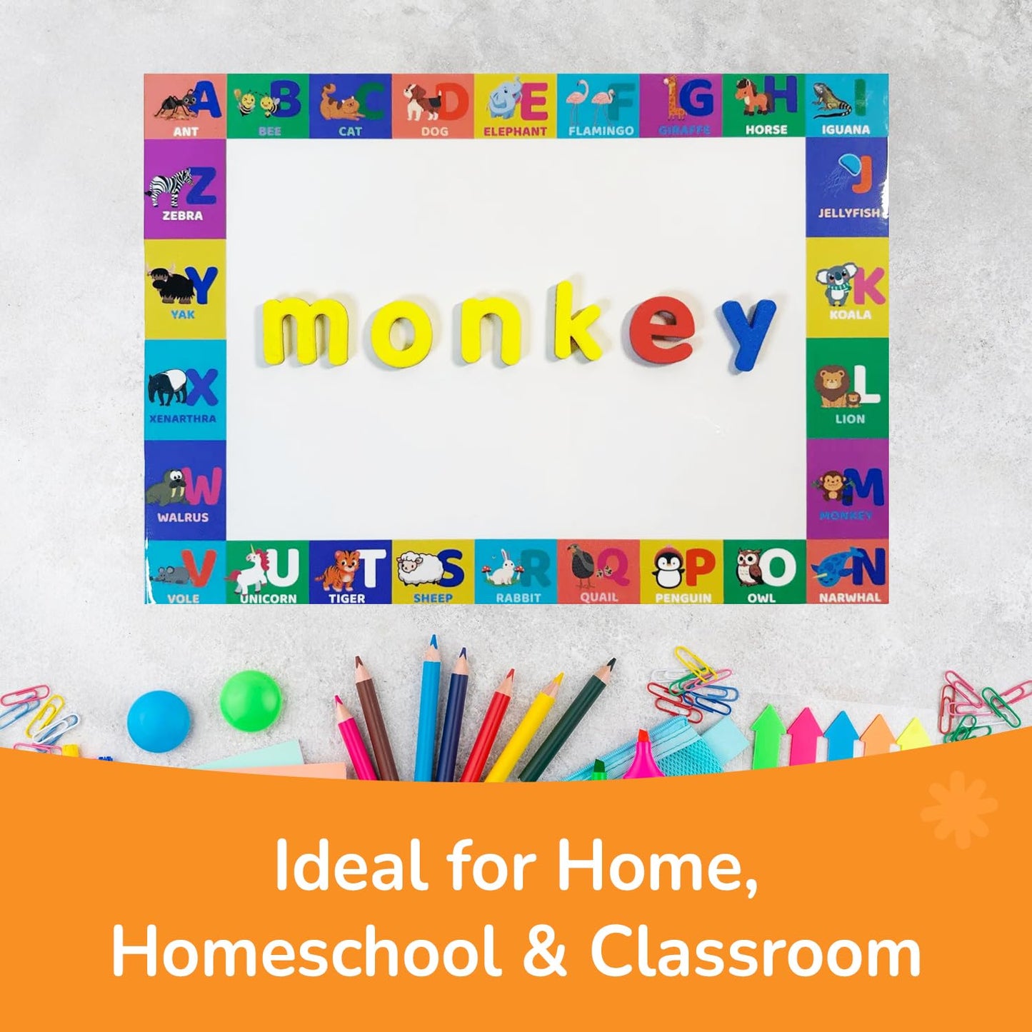 Channie’s Magnetic Letters and Numbers Set, 240+ Piece Educational Math & Alphabet Magnets with Dry-Erase Board, Hands-On Learning for Kids Ages 3+, Ideal for Early Literacy & Numeracy