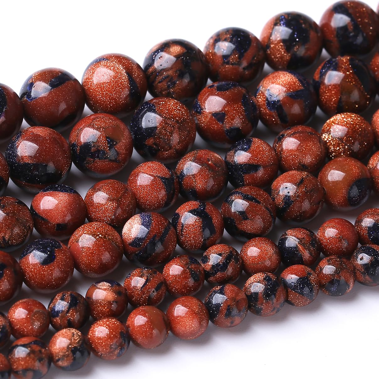 90PCS 4MM Sandstone Beads Round Loose Stone Beads for Jewelry Making DIY Energy Stone Healing Power Bracelet 15"