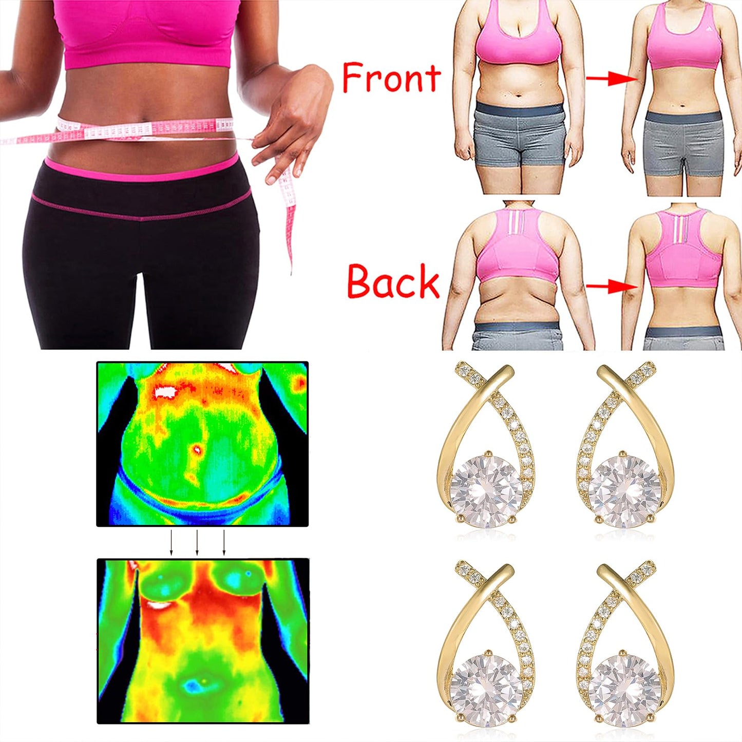 Lymphvity Earrings for Women Magnetotherapy Germanium Acupressure Earrings Lymph Drainage Therapy Earring Jewelry Set