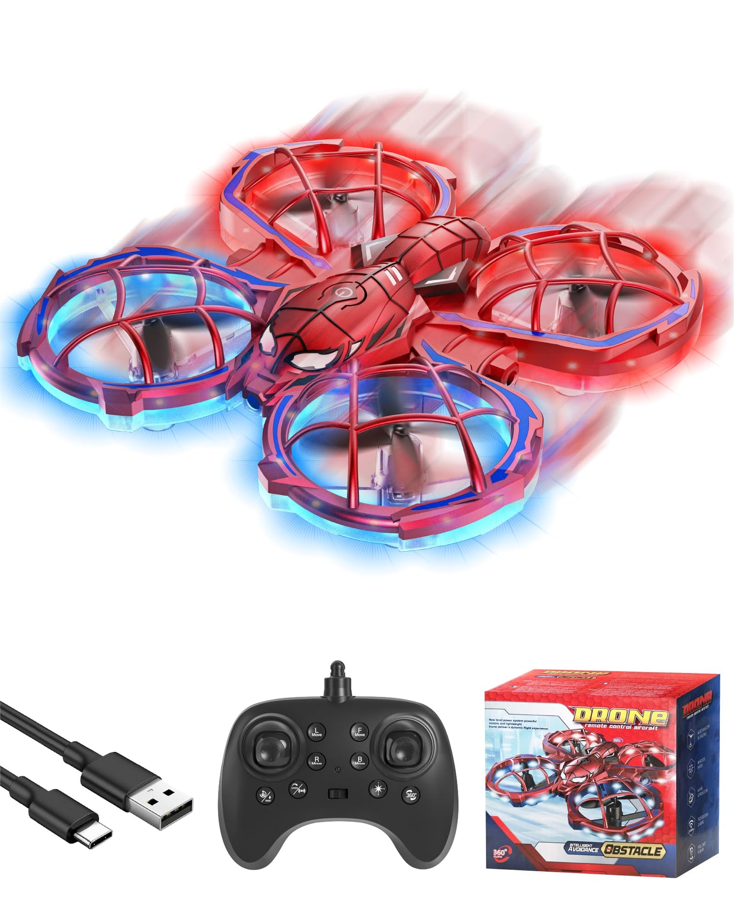 Gofimyee Mini drone for kids, toy with remote control, with 360° rotations and 3 speed modes, drone for children and beginners aged 8, 9, 10 years, one-touch takeoff, children's gift
