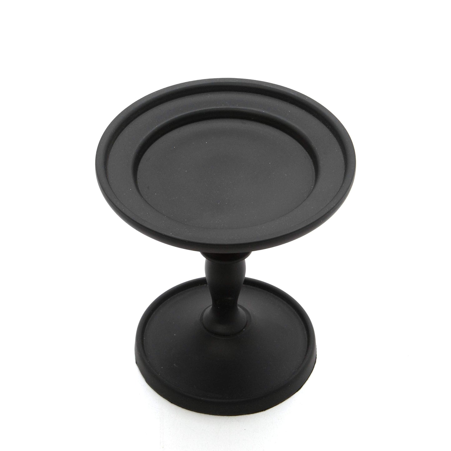 Hosley Set of 2 Black Pillar Holder 4.75 Inch High. Ideal Gift for Wedding Party Special Occasion or as a Candle Holder. W1