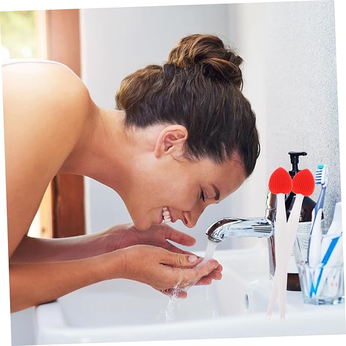 6pcs Silicone Nose Scrubber and Lip Scrub Brush Kit Double-Sided Exfoliating Facial Cleaning Tool for Makeup Lovers for Nose and Lip Care