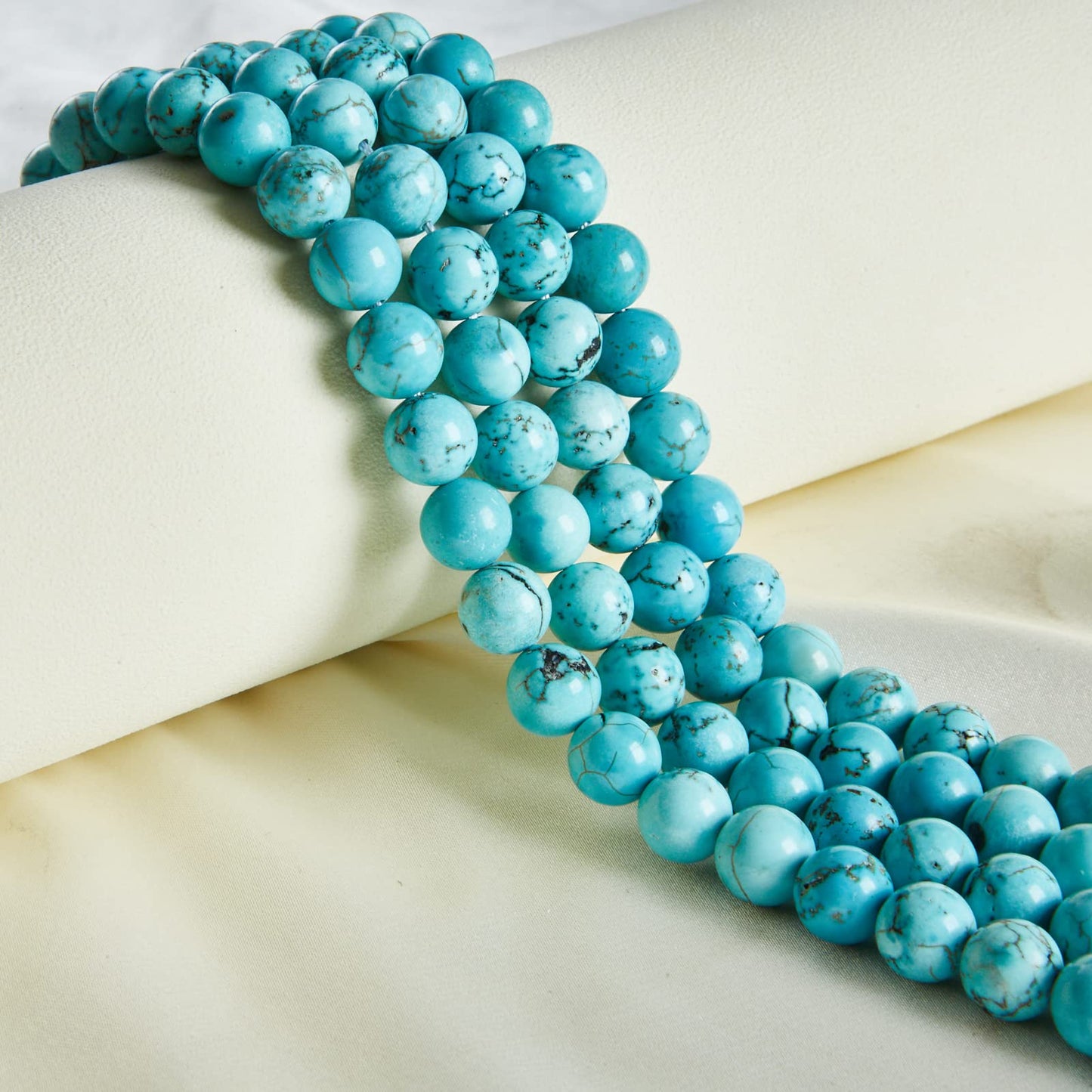 60pcs 6mm Turquoise Beads Natural Gemstone Beads Round Loose Beads for Jewelry Making