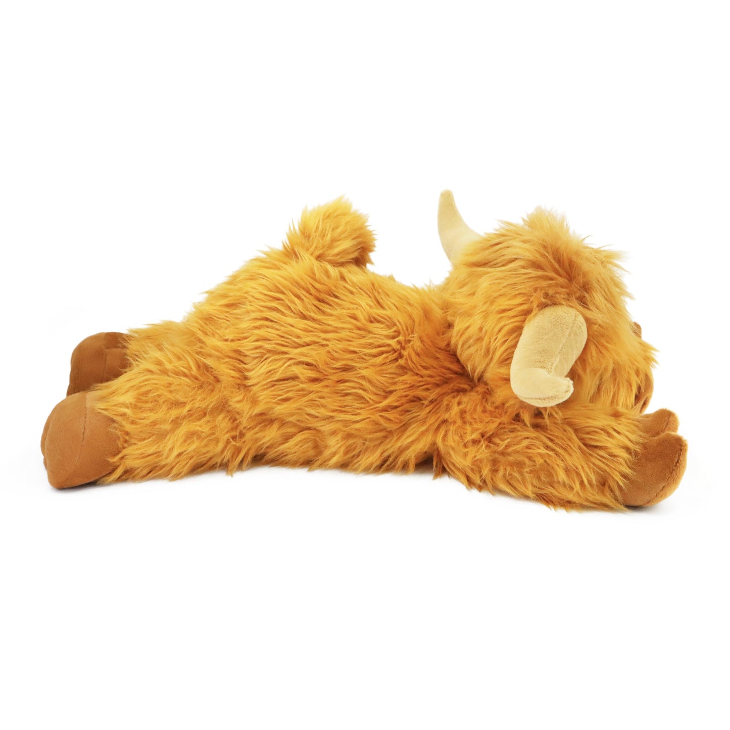 Highland Cow Plush Toy, 4-Pound Weighted Stuffed Animal, Microwaveable and Coolable - Suitable for Boys and Girls (Brown)