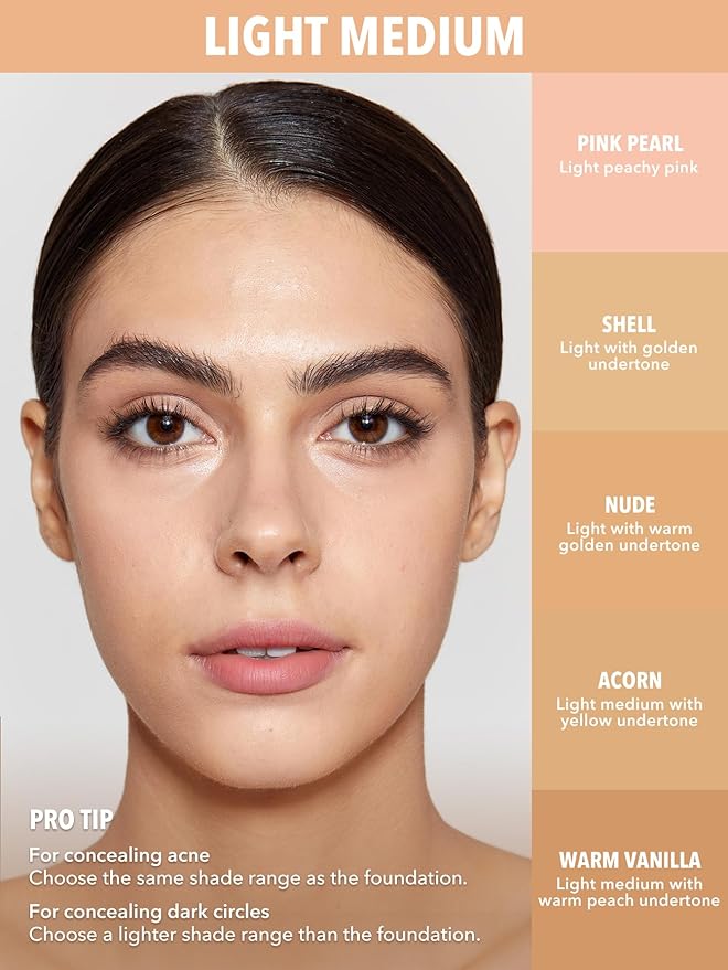 SHEGLAM Complexion Boost Concealer Sponge-Head Applicator Matte Liquid Concealer Long Lasting Brightening Color Corrector Weightless All-Day Long Lasting Hydrating Concealer-Warm Vanilla