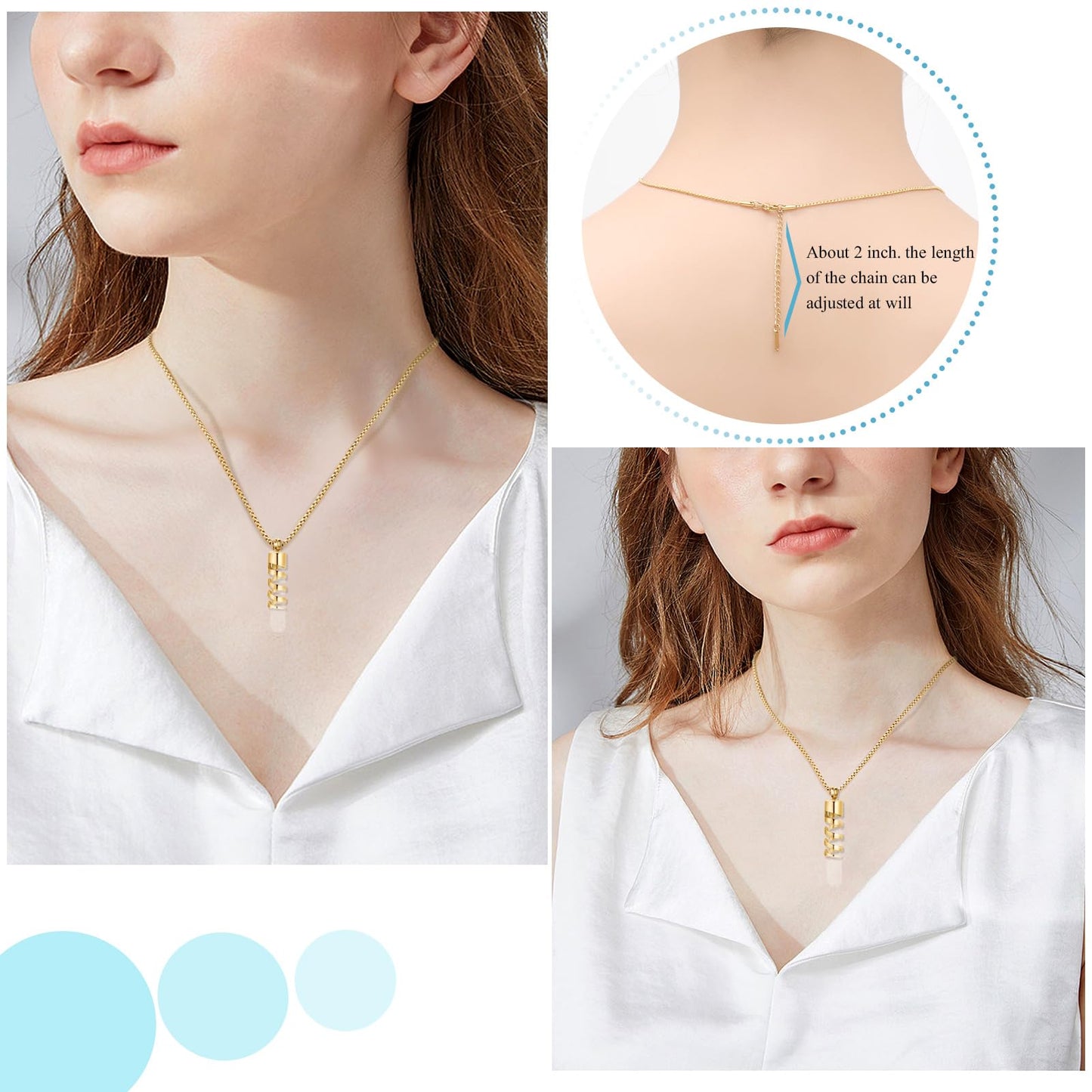 Oinsi Clear Glass Tube Cremation Urn Jewelry Ashes Holder Necklace Keepsake Memorial Pendant Including Box/Fill Kits