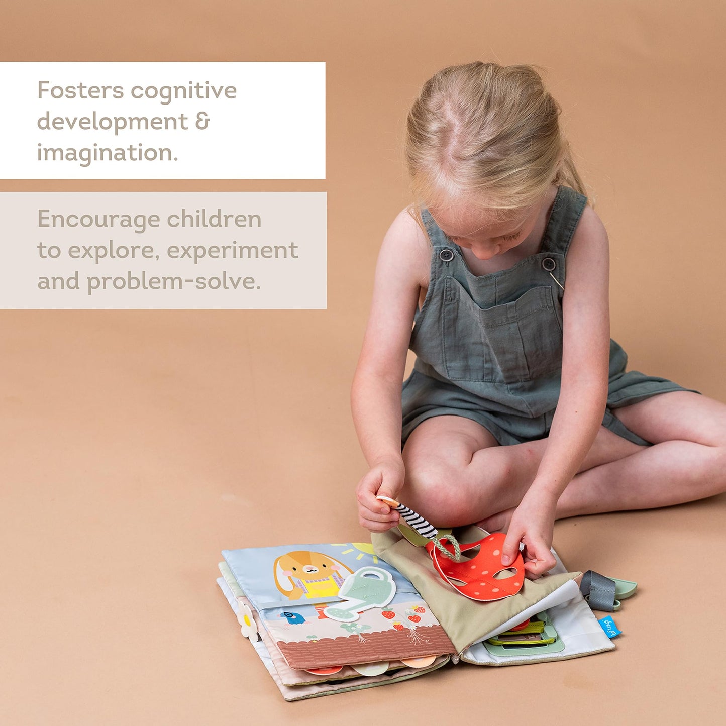 Taf Toys Busy Book for Toddlers 1-3 - Montessori Activity Book with 12 Sensory Learning Activities - Develops Fine Motor Skills and Early Numeracy Through Play