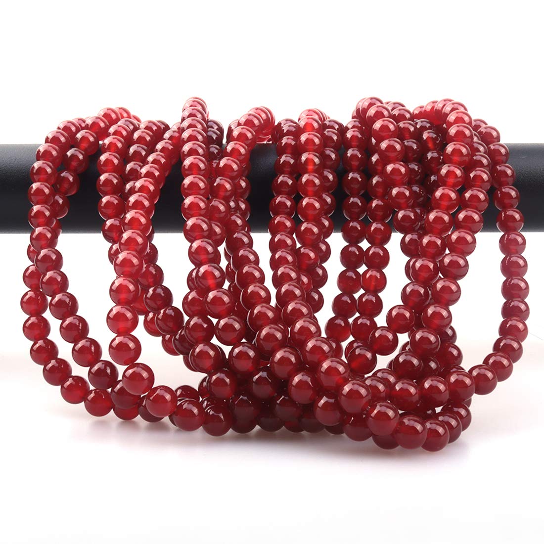 ICAI Beads 10mm Natural Red Agate Stone Round Loose Stone Beads for Jewelry Making DIY Crafts Design 1 Strand 15" APPR.34-36pcs
