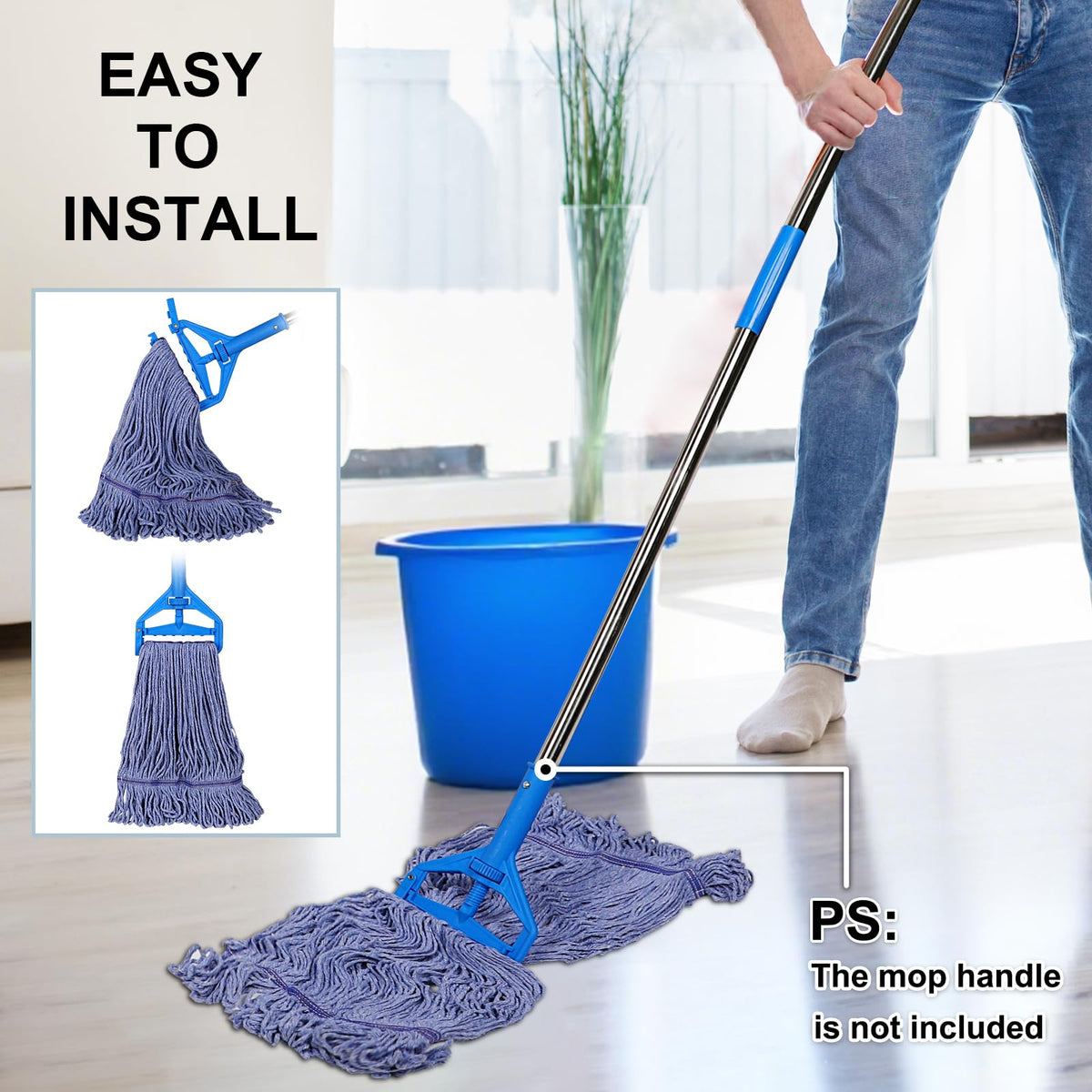 8 Pack Heavy Duty Mop Head Replacements (8 Count)