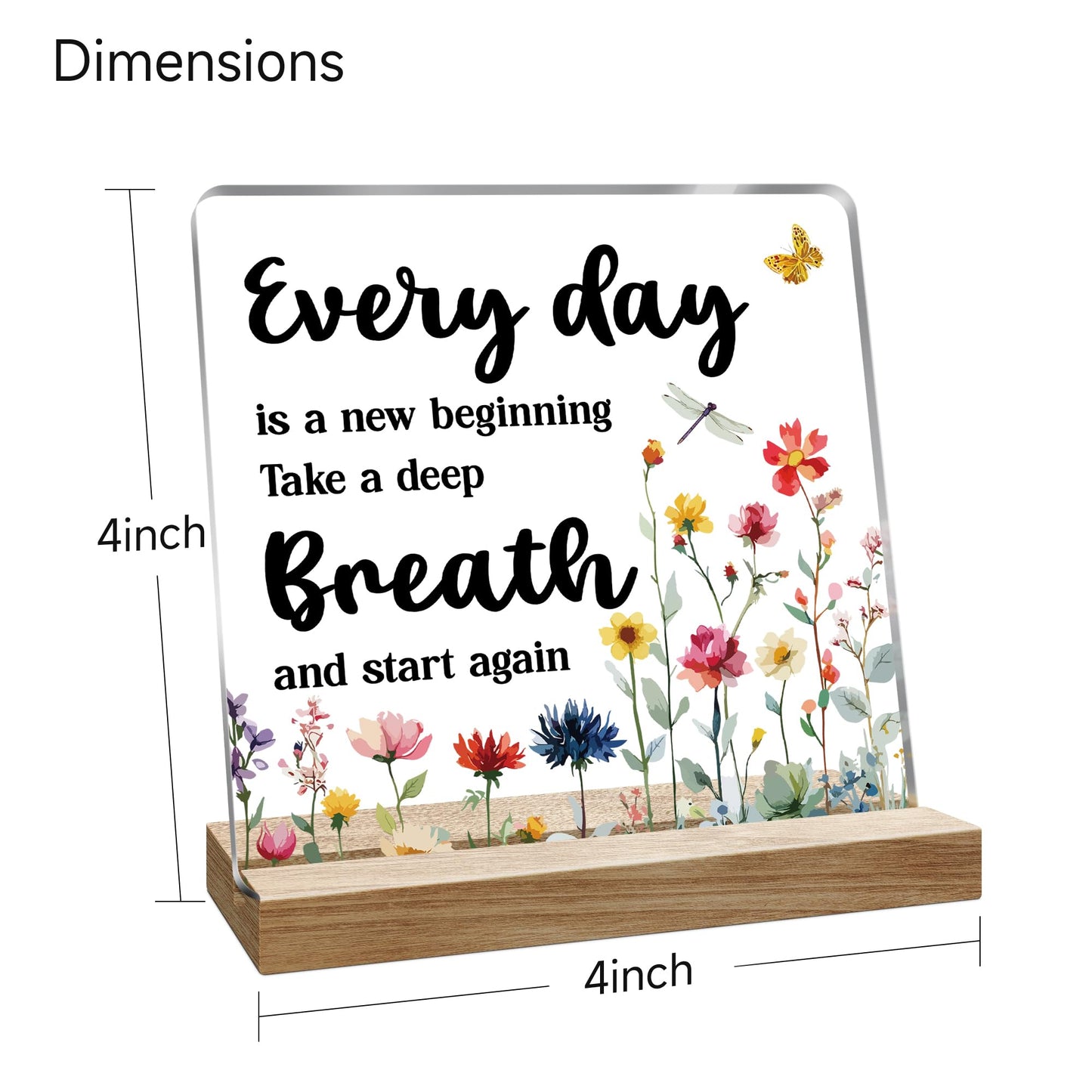 Inspirational Office Desk Decor Gifts for Women, Every day is a New Beginning Motivational Decoration for Home