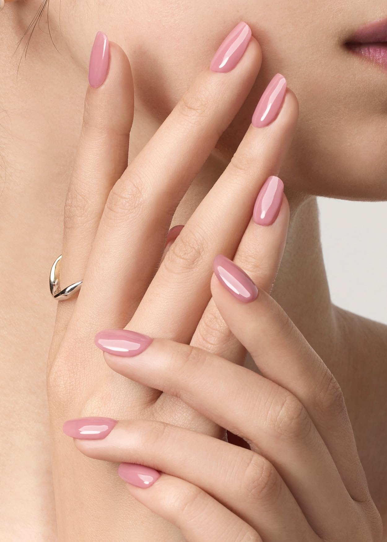 ohora Semi Cured Gel Nail Strips (N Bare Plum) - Works with Any Lamps, Salon-Quality, Long Lasting, Easy to Apply & Remove - Includes 2 Prep Pads, Nail File & Wooden Stick