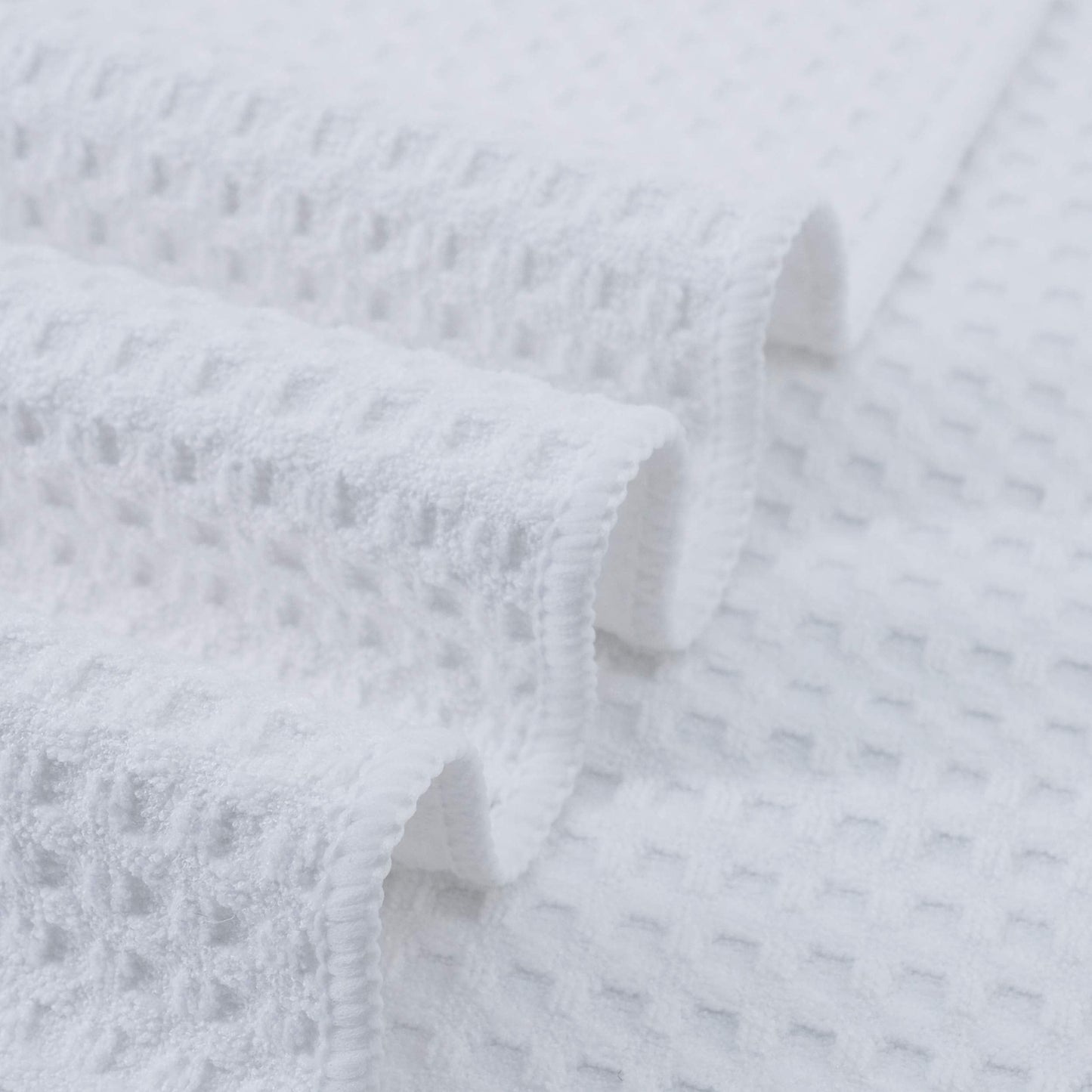 POLYTE Ultra Premium Microfiber Kitchen Dish Hand Towel Waffle Weave, 8 Pack (16x28 in, White)