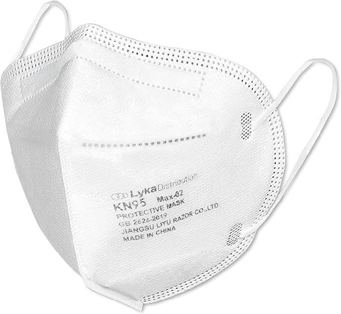 Lyka KN95 Face Masks 50 Pack – 5-Ply Disposable Masks for Dust, Work, Sanding, Painting, Allergies, Lawn & Cleaning