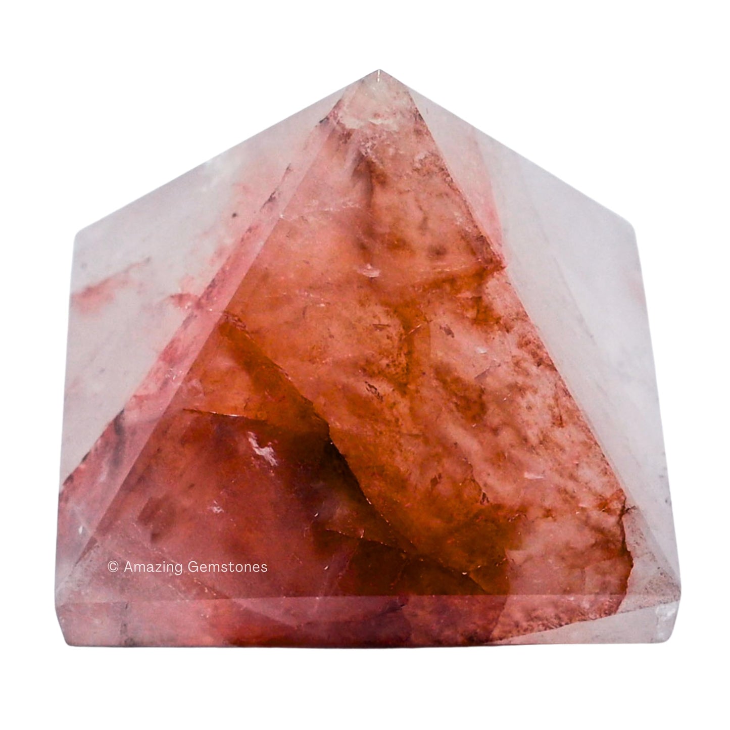 Amazing Gemstone Red Hematoid Quartz Pyramid Crystal Healing Stones - 1.5" Great Pyramid Figurine of Natural Stone Pyramid for Meditation, Reiki, Chakra Balancing and Crystal Pyramids Grid