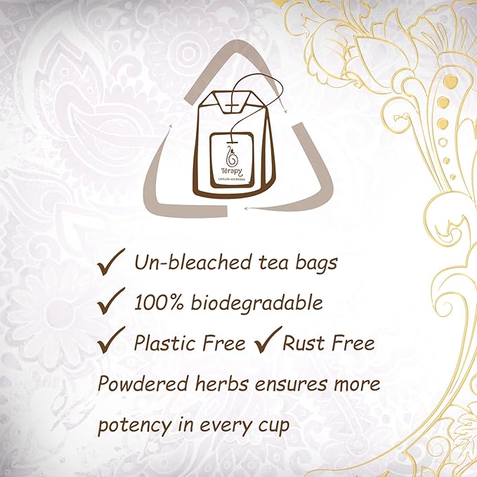 Térapy Ceylon ImmunTea Ayurvedic Tea | All Natural Herbal Ingredients | 20 Count Individually Wrapped Tea bags | Helps boost your immunity naturally