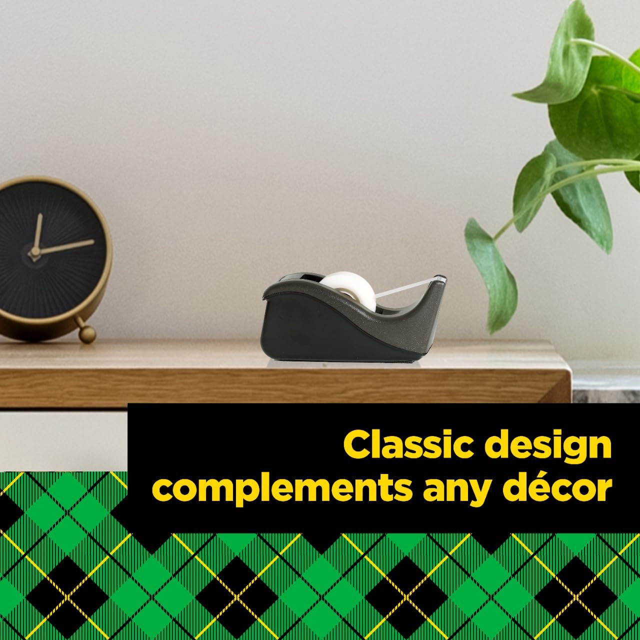 Scotch Desktop Tape Dispenser, Black, 2.7 in. x 2.7 in. x 6.4 in., 3 Tape Dispensers