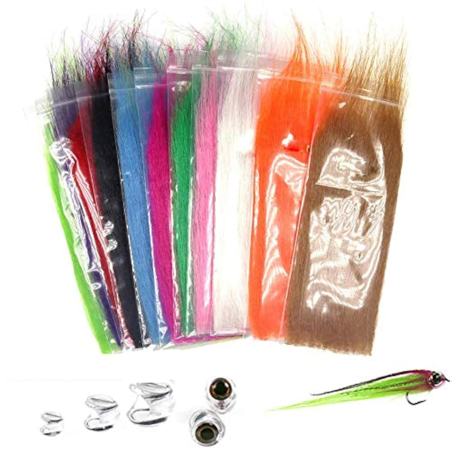 Greatfishing 13packs Mix Color Long Fiber Fly Tying Materials Streamer