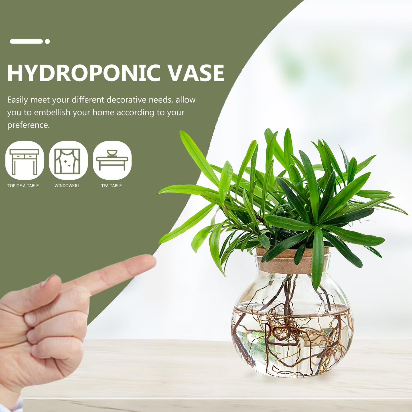Yardwe Small Ball Glass Hydroponic Plant Vase, 4.33 Inch Round Propagation Vase Bottle for Plant Cuttings, Mini Terrarium Bottle for Desktop Home Decor