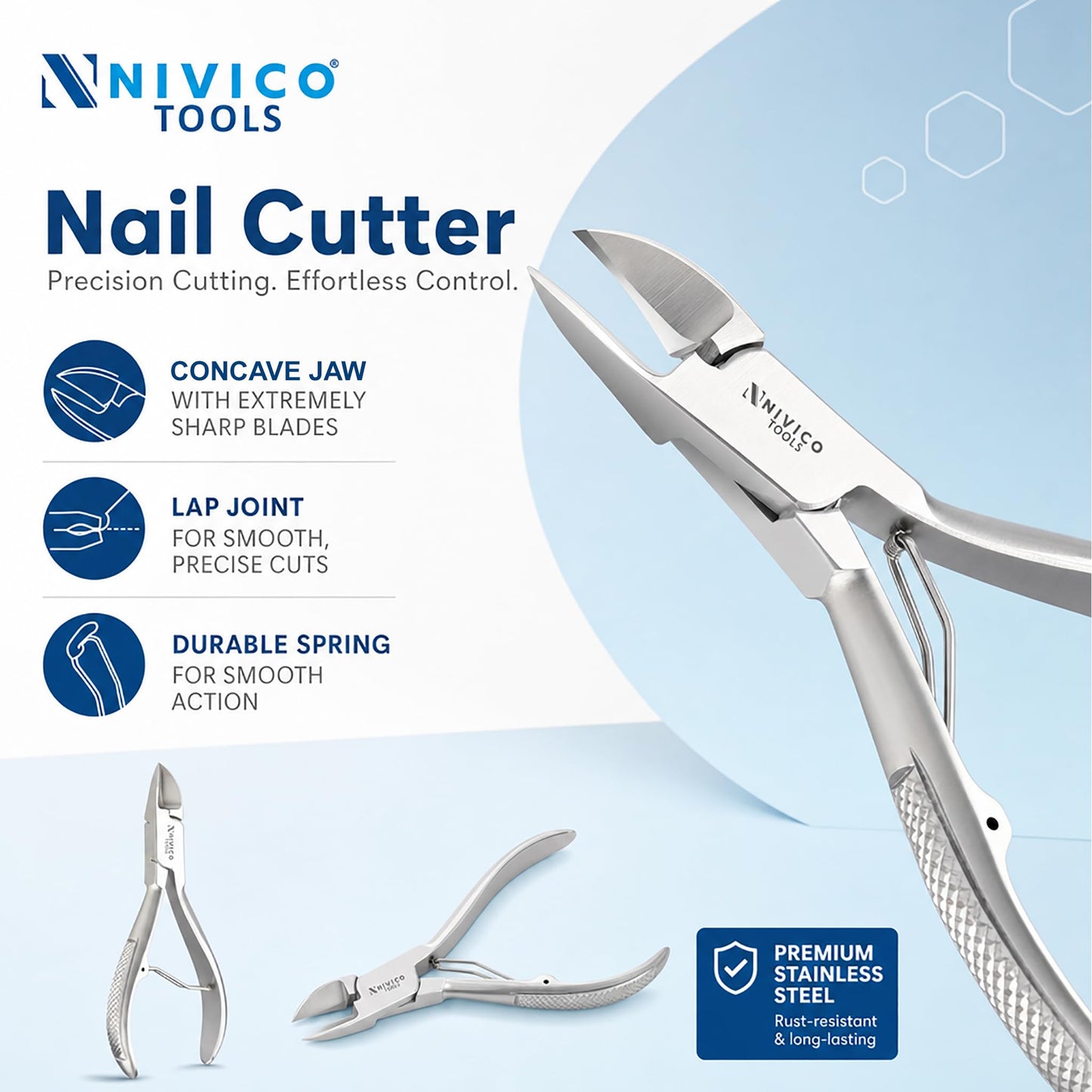Nail Cutter 4" - 10cm, Single Leaf Wire Spring - Professional Nail Clipper Printed Handle Satin Finish, Stainless Steel Nail Trimmer Single leaf Wire Spring for Manicure