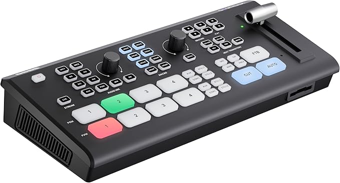 Osee GoStream Deck Pro HDMI Live Stream Switcher, Video Mixer Switcher 6 HDMI, 2 USB, 8 Macro Buttons, MultiSource, Three Streams Simultaneously, Phone Out, UVC & NDI Updatable
