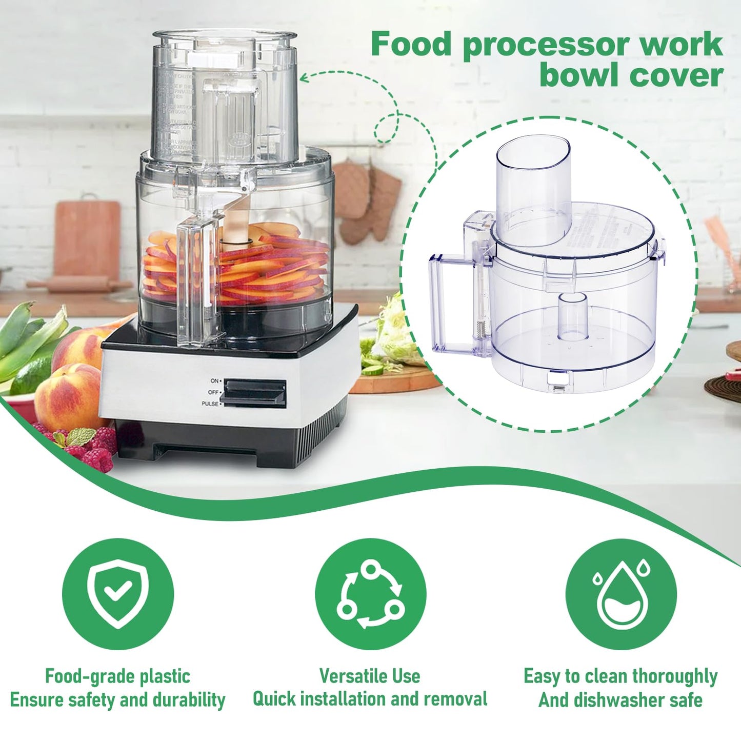7 Cup Food Processor Replacement Parts Kit for Cuisinart DLC-10 Series Food Processors,Contain:FP-631AGTX-1 Food Processor Work Bowl & DLC-117BGTXT1 Food Work Bowl Cover