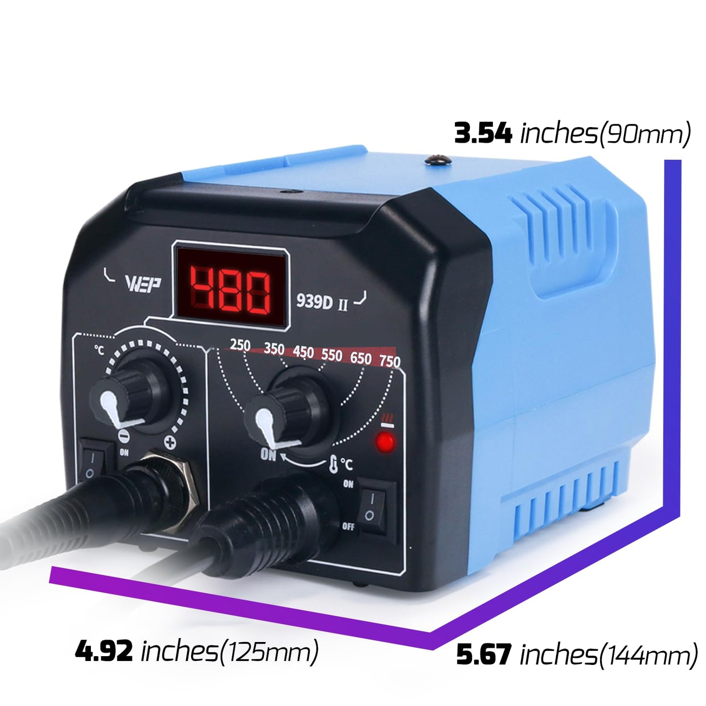 WEP 939D-II 2-IN-1 Wood Burning Kit 86-IN-1 with 51 Solid Points and 20 Wire Nibs Wood Burner with 2 Letter Number Stencils, 2 Unfinished Wood, 1 Pen Holder, Burning Tool