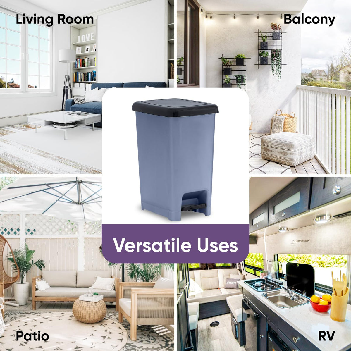 Slim Trash Can with Foot Pedal
